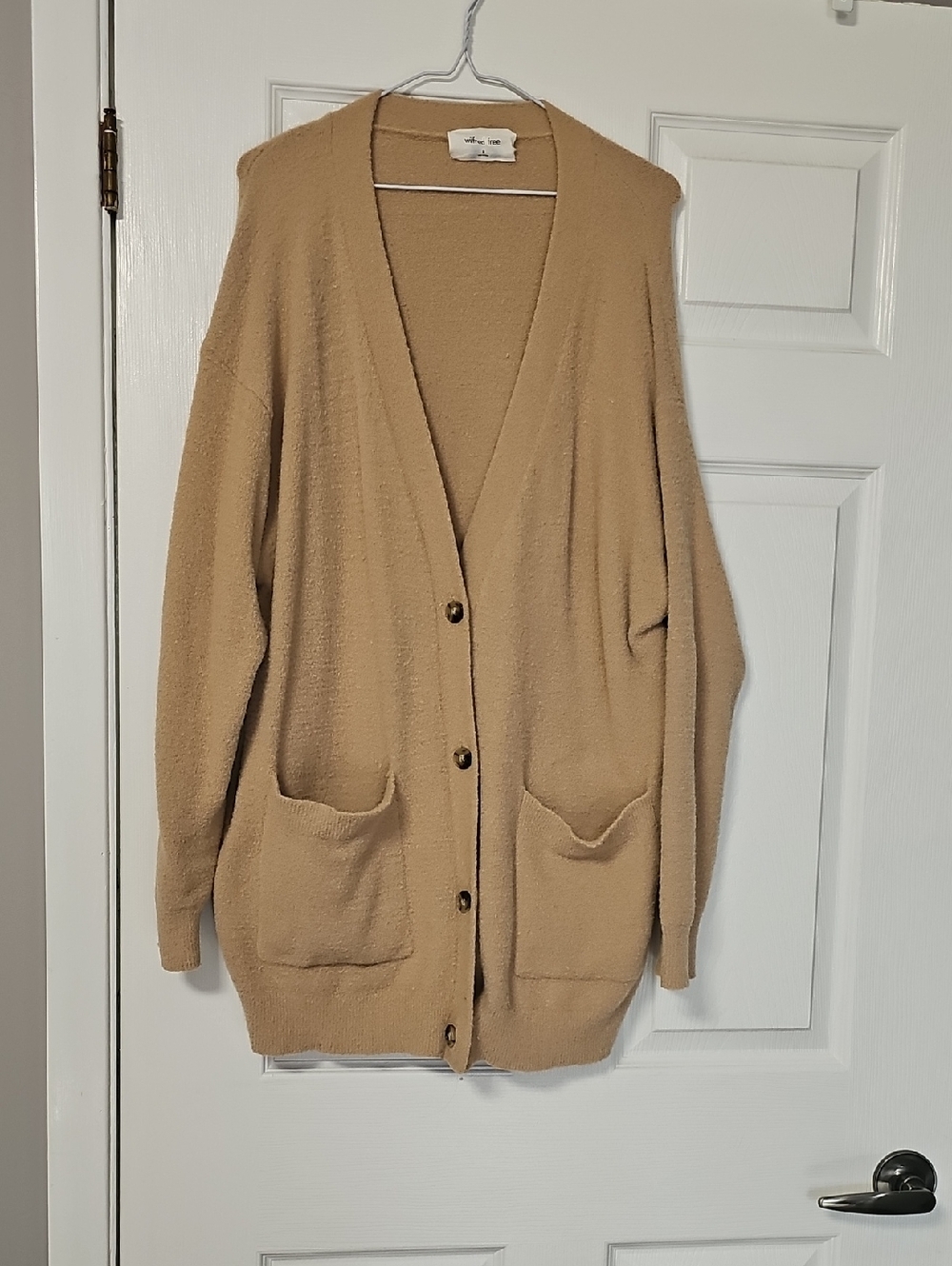 Wilfred Camel Button-Front Pocket Cardigan